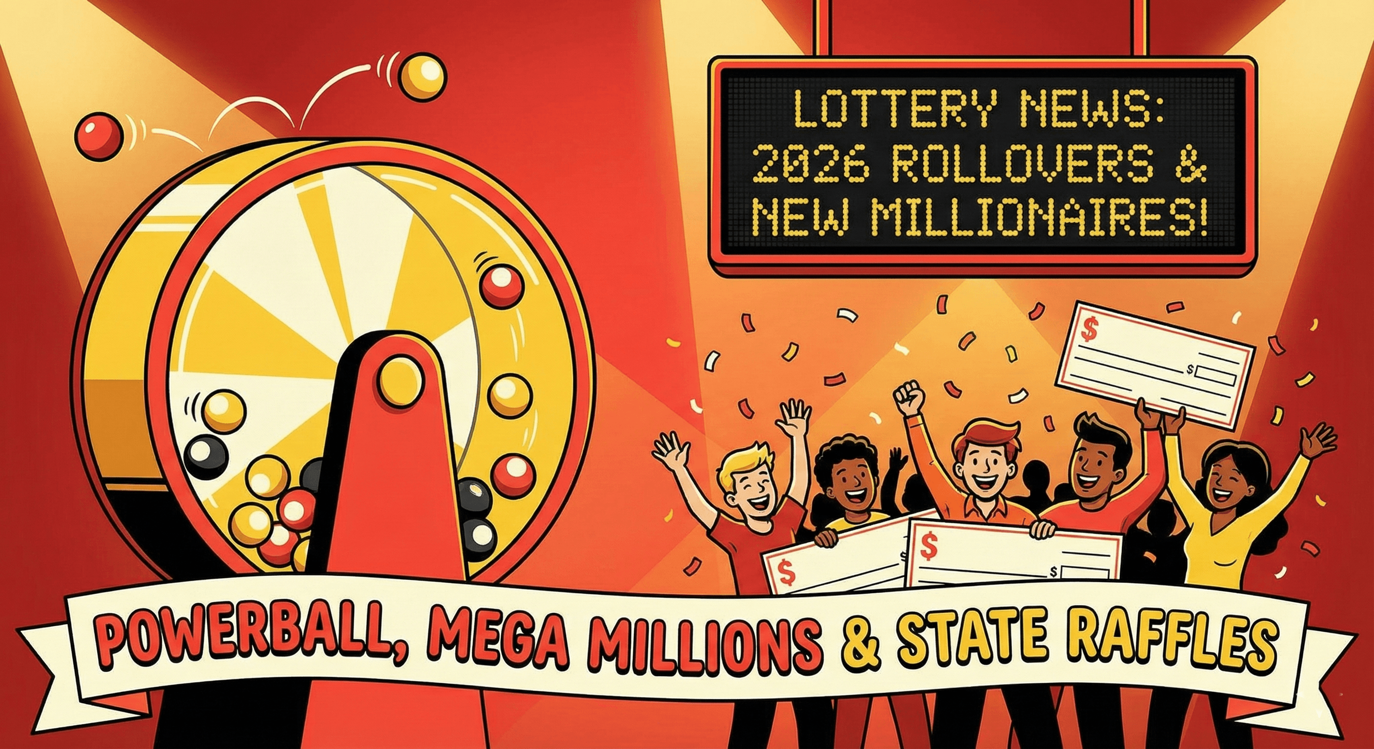 Multi-state games like Powerball and Mega Millions continue rollovers into 2026, sustaining high player interest